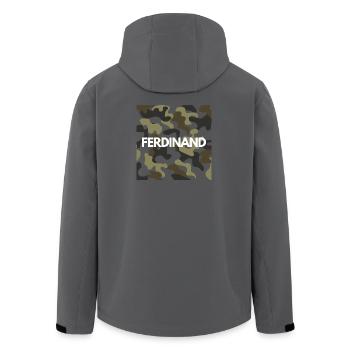 Ferdinand Name Hoodie Men Quality camouflage - Men’s Recycled Softshell Jacket by Stanley/Stella - anthracite - Back - AI Model Male 185 light (185cm)