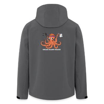 Oscar hasst Nazis - Recycelte Männer Softshell-Jacke von Stanley/Stella - Anthrazit - Hinten - AI Model Male 185 light (185cm)