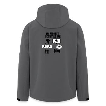 RUGBY - MY FAVORITE ACTIVITIES ARE - Men’s Recycled Softshell Jacket by Stanley/Stella - anthracite - Back - AI Model Male 185 light (185cm)
