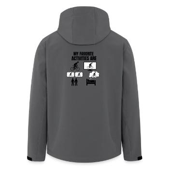 VELO/BIKE - MEINE LIEBLINGSAKTIVITÄTEN SIND - Recycelte Männer Softshell-Jacke von Stanley/Stella - Anthrazit - Hinten - AI Model Male 185 light (185cm)
