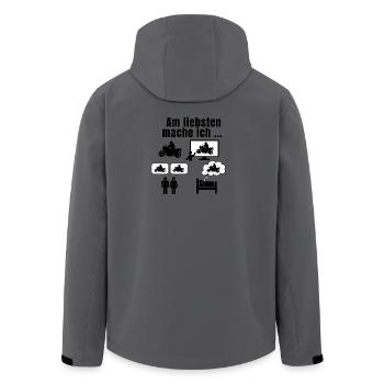 MOTORRAD FAHREN - Recycelte Männer Softshell-Jacke von Stanley/Stella - Anthrazit - Hinten - AI Model Male 185 light (185cm)