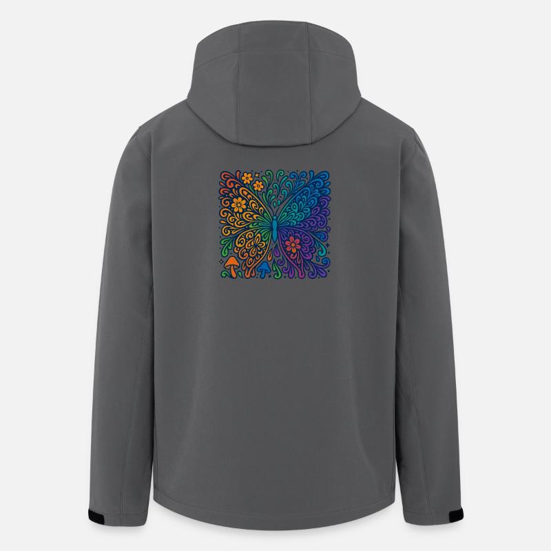 Psychedelic Rainbow Butterfly - Men’s Recycled Softshell Jacket by Stanley/Stella - anthracite
