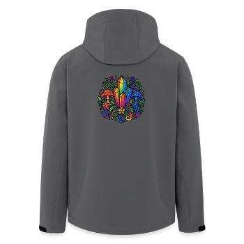 Crystal Bloom – Magical Crystal World - Men’s Recycled Softshell Jacket by Stanley/Stella - anthracite - Back - AI Model Male 185 light (185cm)