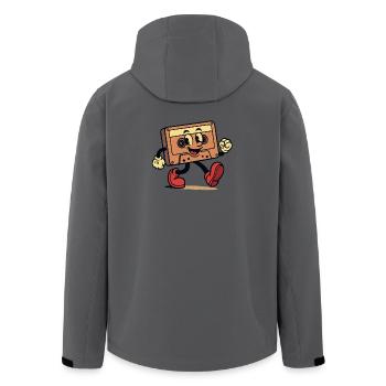 A smooth cassette tape - Men’s Recycled Softshell Jacket by Stanley/Stella - anthracite - Back - AI Model Male 185 light (185cm)