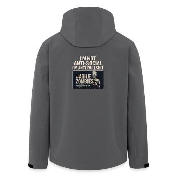 I'm not anti-social, I'm anti-bullshit - Men’s Recycled Softshell Jacket by Stanley/Stella - anthracite - Back - AI Model Male 185 light (185cm)