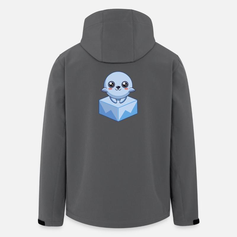 Baby pixel seal on an - Men’s Recycled Softshell Jacket by Stanley/Stella - anthracite