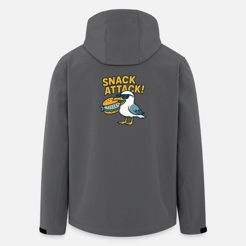 Lustige Möwe mit Sandwich - Recycelte Männer Softshell-Jacke von Stanley/Stella - Anthrazit