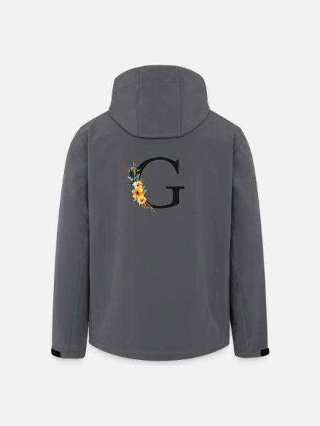 G Monogram, Floral, Personalizable - Men’s Recycled Softshell Jacket by Stanley/Stella - anthracite