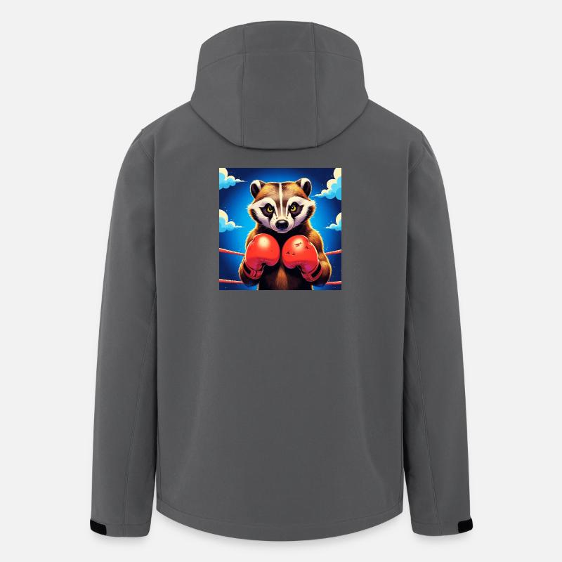 Boxen Waschbär Illustration - Recycelte Männer Softshell-Jacke von Stanley/Stella - Anthrazit