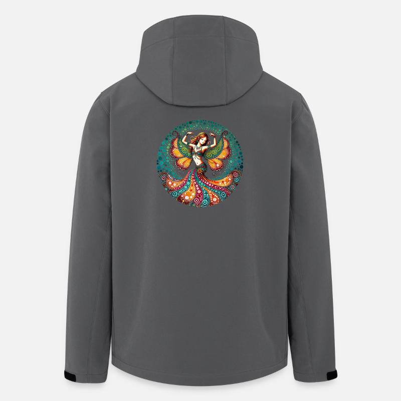 Lebhafte Schmetterlingsbauchtänzerin - Recycelte Männer Softshell-Jacke von Stanley/Stella - Anthrazit