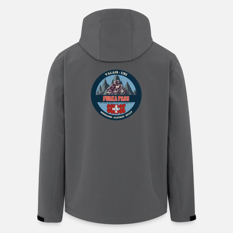 Furkapass Gebirgsmotorrad Design - Recycelte Männer Softshell-Jacke von Stanley/Stella - Anthrazit
