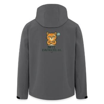Pas impressionné - Chat - Veste softshell homme en polyester recyclé Stanley/Stella - charbon - Dos - AI Model Male 185 light (185cm)