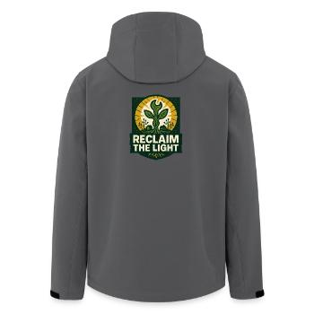 Reclaim the Light – Solarpunk - Recycelte Männer Softshell-Jacke von Stanley/Stella - Anthrazit - Hinten - AI Model Male 185 light (185cm)