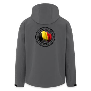 Brussels Landmark Flag Illustration - Men’s Recycled Softshell Jacket by Stanley/Stella - anthracite - Back - AI Model Male 185 light (185cm)