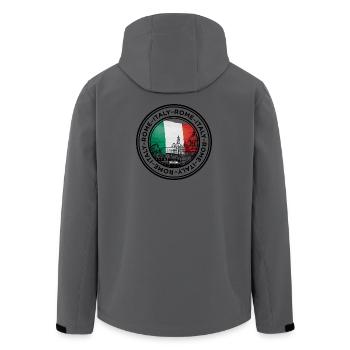 Italy Landmark Silhouette with Flag Colors - Men’s Recycled Softshell Jacket by Stanley/Stella - anthracite - Back - AI Model Male 185 light (185cm)