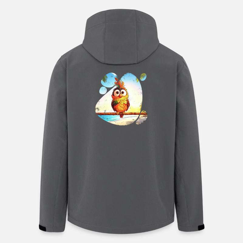 Einsamer tropischer Vogel Bunte Illustration - Recycelte Männer Softshell-Jacke von Stanley/Stella - Anthrazit