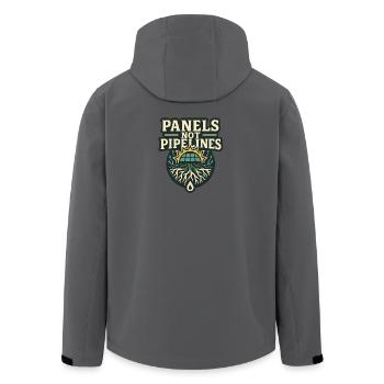 Des panneaux, pas des pipelines - Veste softshell homme en polyester recyclé Stanley/Stella - charbon - Dos - AI Model Male 185 light (185cm)