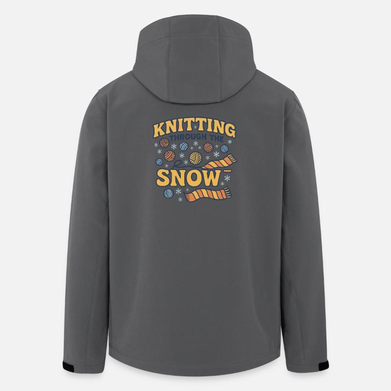 Knitting Through the Snow Winter Design - Men’s Recycled Softshell Jacket by Stanley/Stella - anthracite