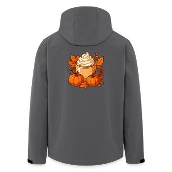 Herbst Kürbis Gewürz Becher Design - Recycelte Männer Softshell-Jacke von Stanley/Stella - Anthrazit - Hinten - AI Model Male 185 light (185cm)