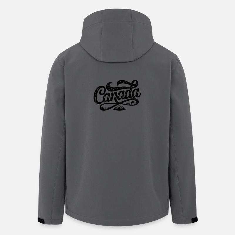 Canada - Conception de souvenirs - Veste softshell homme en polyester recyclé Stanley/Stella - charbon