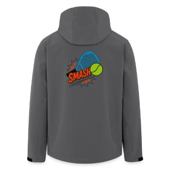 Lustiges Padel Smash - Recycelte Männer Softshell-Jacke von Stanley/Stella - Anthrazit - Hinten - AI Model Male 185 light (185cm)
