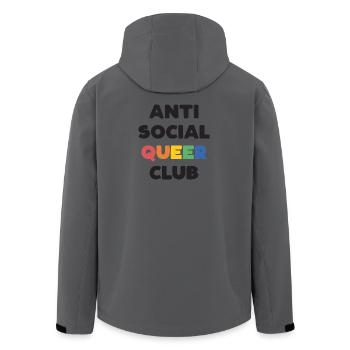 LGBTQ - Anti Social Queer Club - Recycelte Männer Softshell-Jacke von Stanley/Stella - Anthrazit - Hinten - AI Model Male 185 light (185cm)