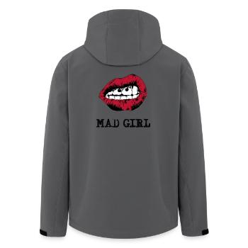 Aufregende Lippen mit surrealen Gesichtern - Recycelte Männer Softshell-Jacke von Stanley/Stella - Anthrazit - Hinten - AI Model Male 185 light (185cm)