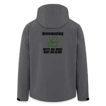 Hand Wash Illustration Trend - Men’s Recycled Softshell Jacket by Stanley/Stella - anthracite - Back - AI Model Male 185 light (185cm)