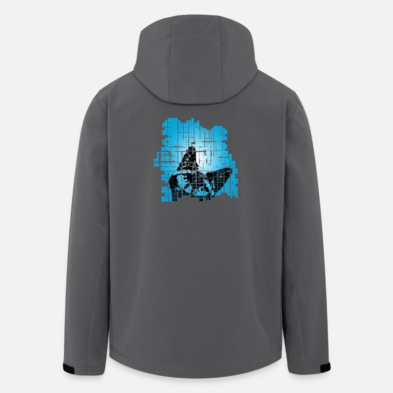 Katze im Pixelraster Blau - Recycelte Männer Softshell-Jacke von Stanley/Stella - Anthrazit