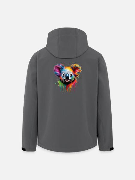 Regenbogen Koala Aquarell - Recycelte Männer Softshell-Jacke von Stanley/Stella - Anthrazit