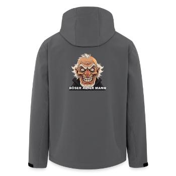 Böser Alter Mann Karikatur - Recycelte Männer Softshell-Jacke von Stanley/Stella - Anthrazit - Hinten - AI Model Male 185 light (185cm)