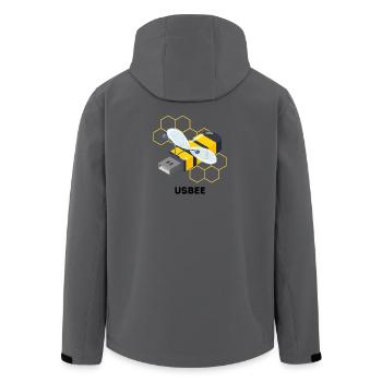 USBEE - Jeu de mots mignon sur l’abeille USB - Veste softshell homme en polyester recyclé Stanley/Stella - charbon - Dos - AI Model Male 185 light (185cm)