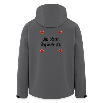 Bücher lesen - ich liebe es - Recycelte Männer Softshell-Jacke von Stanley/Stella - Anthrazit - Hinten - AI Model Male 185 light (185cm)
