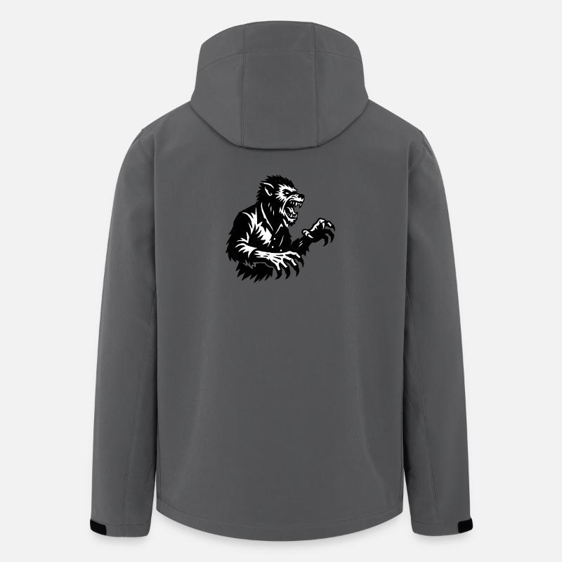Werwolf Silhouette Schwarzweiß - Recycelte Männer Softshell-Jacke von Stanley/Stella - Anthrazit