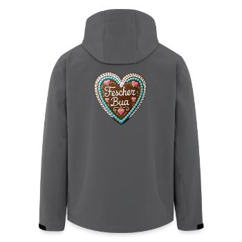 Coeur en pain d’épices Fescher Bua Nayern Costume traditionnel forain - Veste softshell homme en polyester recyclé Stanley/Stella - charbon - Dos - AI Model Male 185 light (185cm)