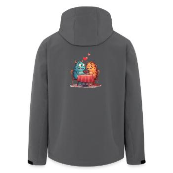 Cartoon Monster Date – Scary Halloween Couple - Men’s Recycled Softshell Jacket by Stanley/Stella - anthracite - Back - AI Model Male 185 light (185cm)