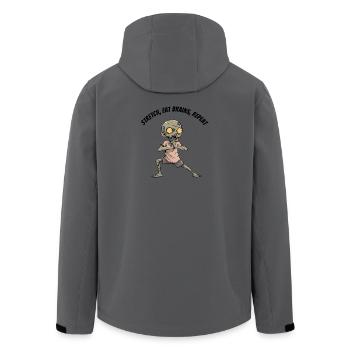 Zombie Stretch Eat Brains Repeat - Men’s Recycled Softshell Jacket by Stanley/Stella - anthracite - Back - AI Model Male 185 light (185cm)