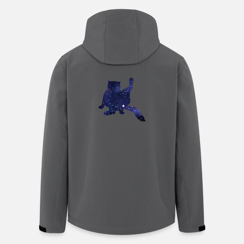Katze Silhouette Lustig Sternenhimmel - Recycelte Männer Softshell-Jacke von Stanley/Stella - Anthrazit