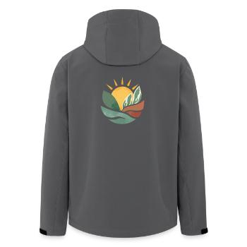 Minimalist landscape with sunrise - Men’s Recycled Softshell Jacket by Stanley/Stella - anthracite - Back - AI Model Male 185 light (185cm)