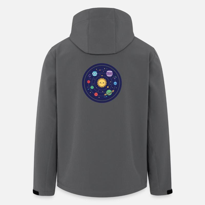 Fröhliches Sonnensystem Design - Recycelte Männer Softshell-Jacke von Stanley/Stella - Anthrazit