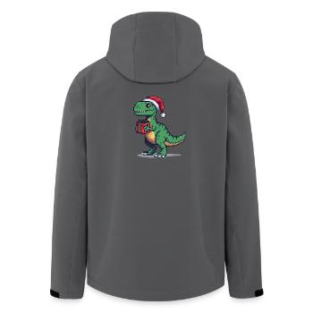 8-Bit Pixel Velociraptor Weihnachten - Recycelte Männer Softshell-Jacke von Stanley/Stella - Anthrazit - Hinten - AI Model Male 185 light (185cm)