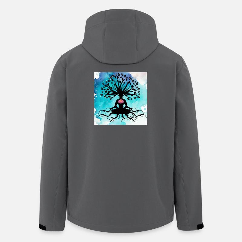 Baum des Lebens Yoga - Recycelte Männer Softshell-Jacke von Stanley/Stella - Anthrazit