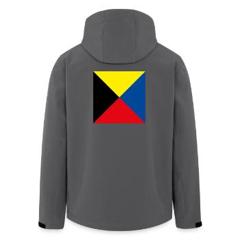 I_Require_A_Tug_Flag - Men’s Recycled Softshell Jacket by Stanley/Stella - anthracite - Back - AI Model Male 185 light (185cm)