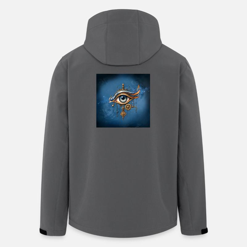 Steampunk-Auge mit Zahnrädern - Recycelte Männer Softshell-Jacke von Stanley/Stella - Anthrazit