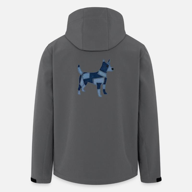 Patchwork Hund aus Jeansstoff - Recycelte Männer Softshell-Jacke von Stanley/Stella - Anthrazit