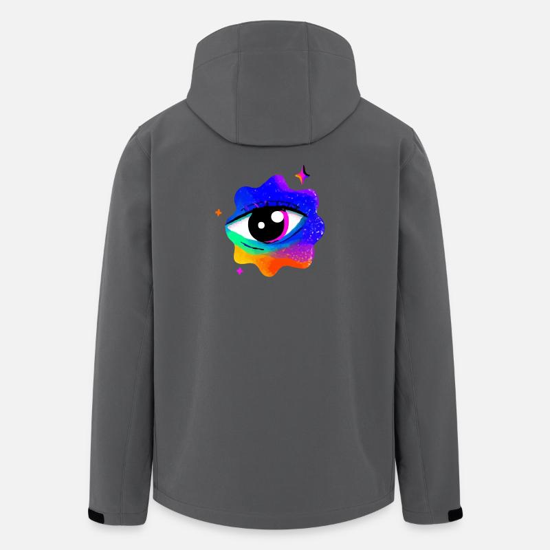 Lebhafter Regenbogen-Augennebel - Recycelte Männer Softshell-Jacke von Stanley/Stella - Anthrazit