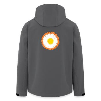Marguerite orange sur pétales blancs - Veste softshell homme en polyester recyclé Stanley/Stella - charbon - Dos - AI Model Male 185 light (185cm)
