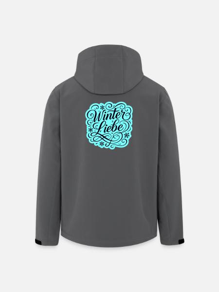 Winter Liebe Herz Winterlich - Recycelte Männer Softshell-Jacke von Stanley/Stella - Anthrazit