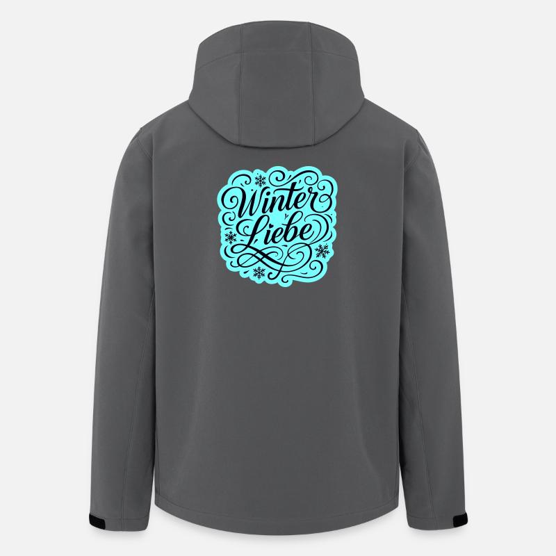 Winter Love Heart Wintery - Men’s Recycled Softshell Jacket by Stanley/Stella - anthracite