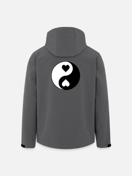 Contraste YinYang du cœur - Veste softshell homme en polyester recyclé Stanley/Stella - charbon